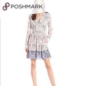 Bcbg MaxAzria elyse peasant dress pink & blue